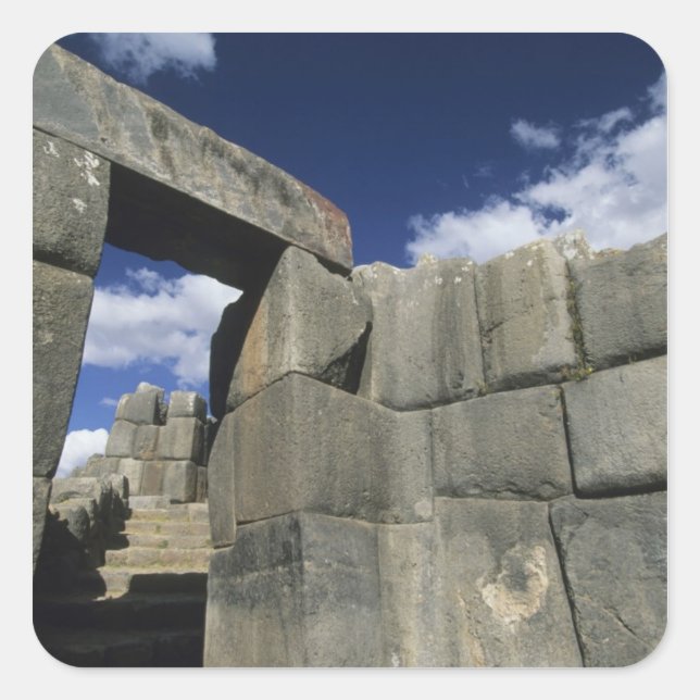 Peru, Cuzco, Sacsayhuaman fortress, good example Square Sticker (Front)