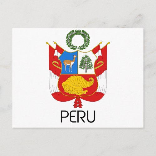 PERU _ emblemflagcoat of armssymbol Postcard
