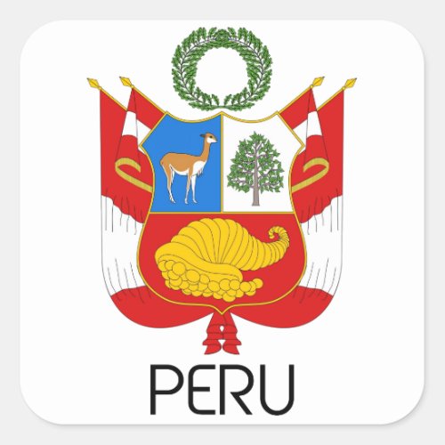 PERU _ emblemflagcoat of armssymbol Square Sticker