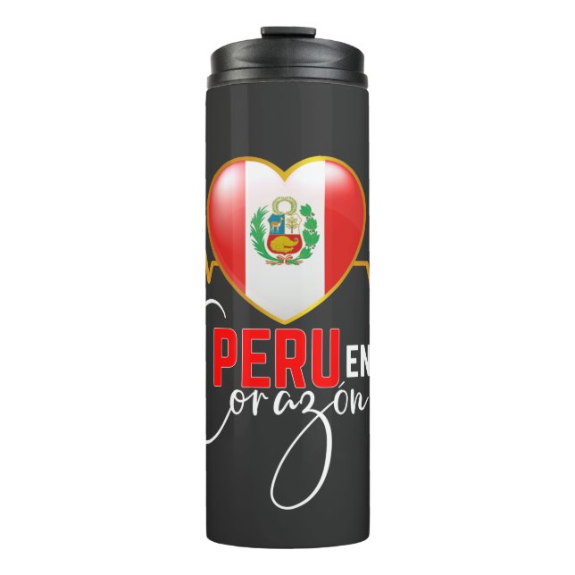 Peru en mi Corazon Peruvian Pride  Thermal Tumbler (Front)