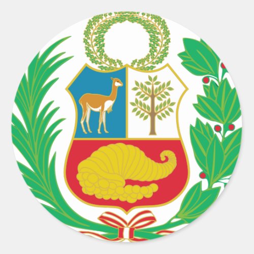 Peru _ Escudo Nacional National Emblem Classic Round Sticker