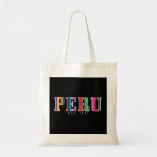 Peru Est. 1821 Peruvian Pattern Roots Pride Vintag Tote Bag