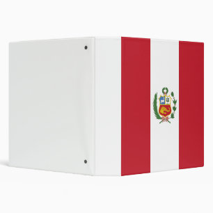 Peru flag 3 ring binder