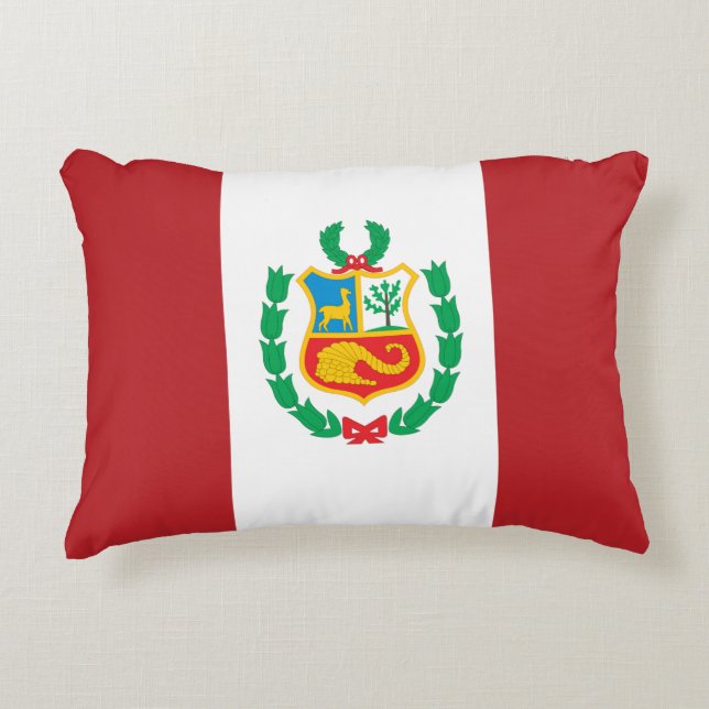 Peru Flag Accent Pillow (Front)