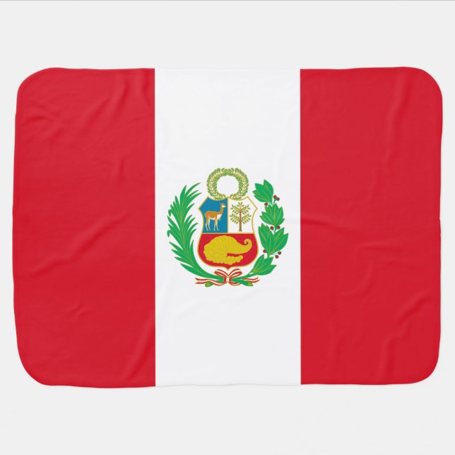 Peru Flag Baby Blanket (Horizontal)