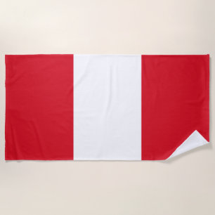 Peru Flag Beach Towel