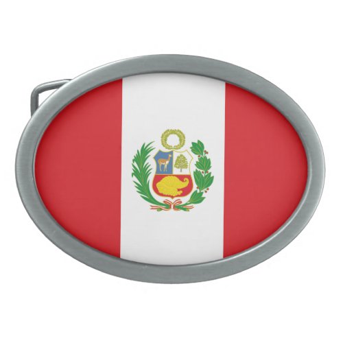 Peru Flag Belt Buckle