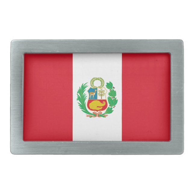 Peru Flag Belt Buckle (Front)