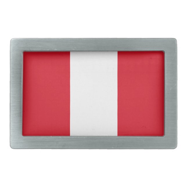 Peru Flag Belt Buckle (Front)
