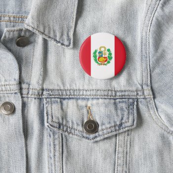 Peru Flag Button by AZ_DESIGN at Zazzle