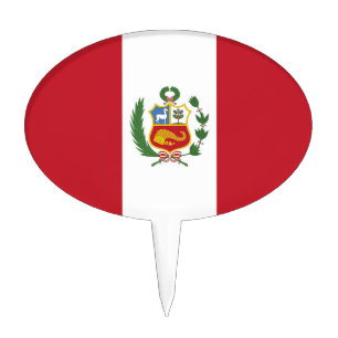 Peru flag cake topper