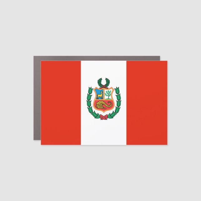 Peru Flag Car Magnet (Front)