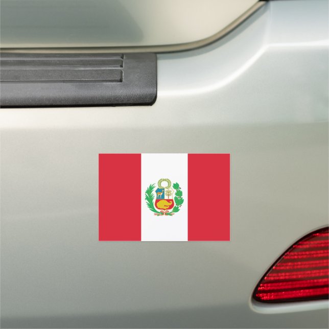 Peru Flag Car Magnet (In Situ)