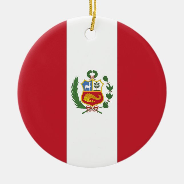 Peru flag ceramic ornament (Front)
