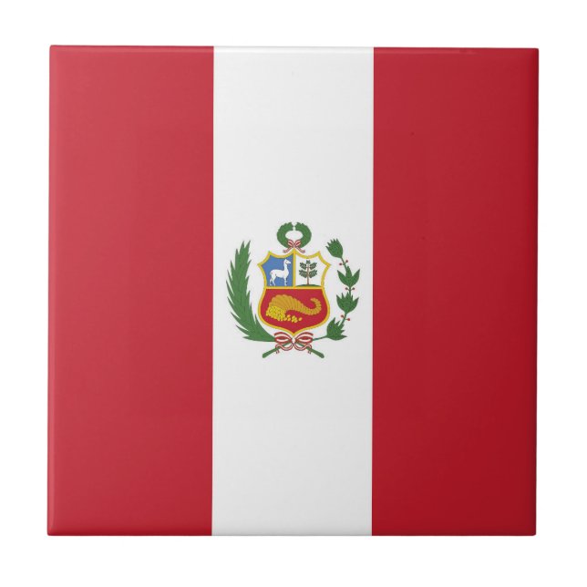 Peru flag ceramic tile (Front)