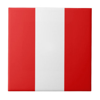 Peru Flag Ceramic Tile