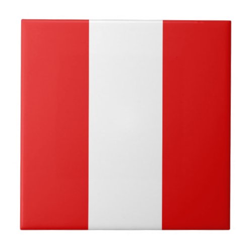 Peru Flag Ceramic Tile