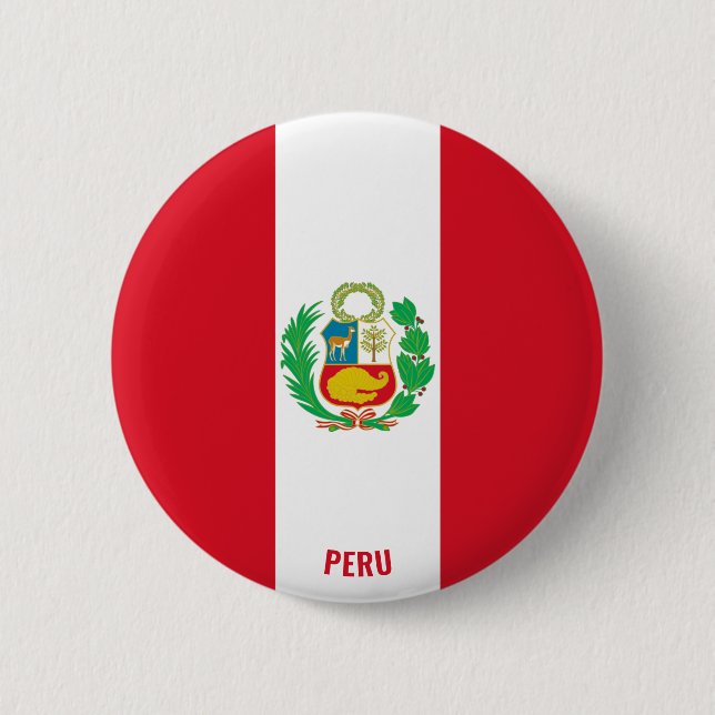 Peru Flag Charming Patriotic Button (Front)