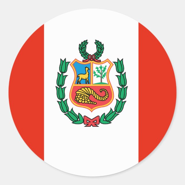 Peru Flag Classic Round Sticker (Front)