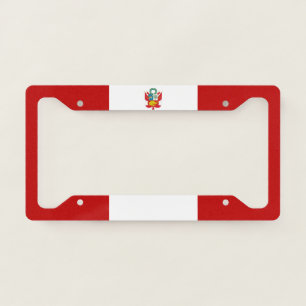 Peru flag-coat of arms license plate frame