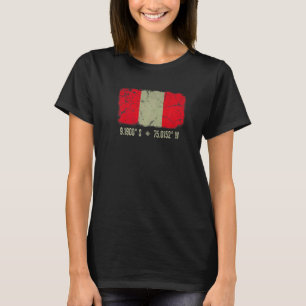 Peru Flag Coordinates Men Women Peruvian Heritage T-Shirt