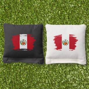 Peru flag cornhole bags