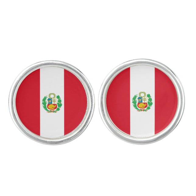 Peru Flag Cufflinks (Front)