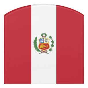Peru flag door sign