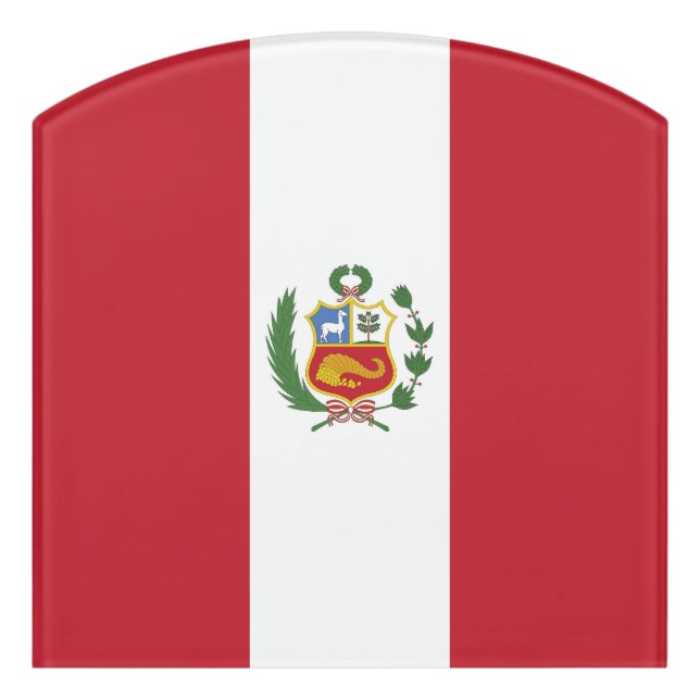 Peru flag door sign (Contour Front)