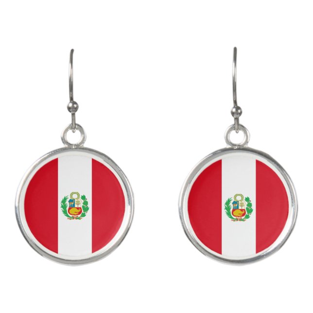 Peru Flag Earrings (Front)