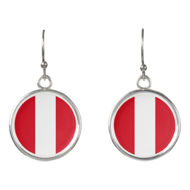 Peru Flag Earrings (Front)