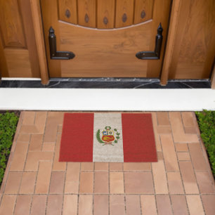 Peru flag fiber doormat