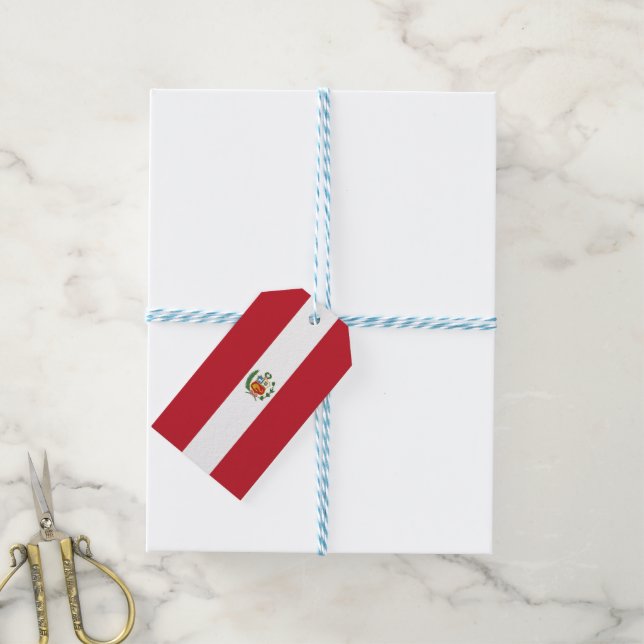 Peru flag gift tags (With Twine)