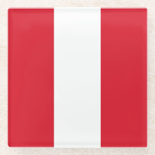 Peru Flag Glass Coaster