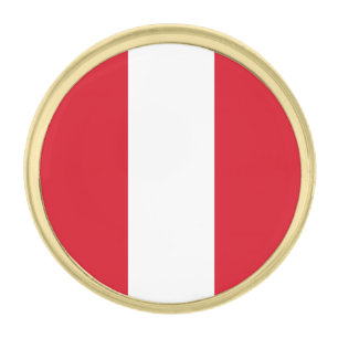 Peru Flag Gold Finish Lapel Pin