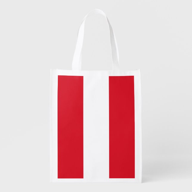 Peru Flag Grocery Bag (Front)