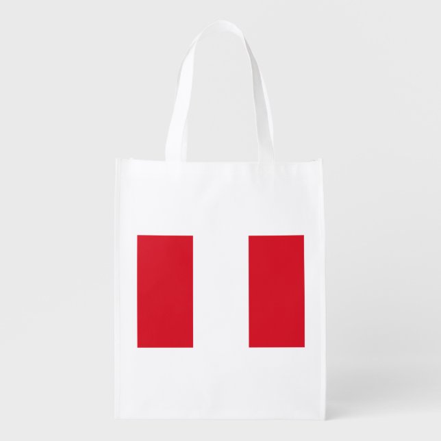 Peru Flag Grocery Bag (Front)
