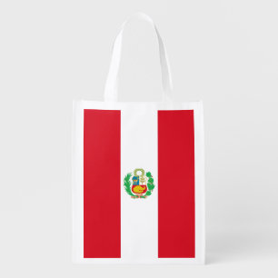 Peru Flag Grocery Bag