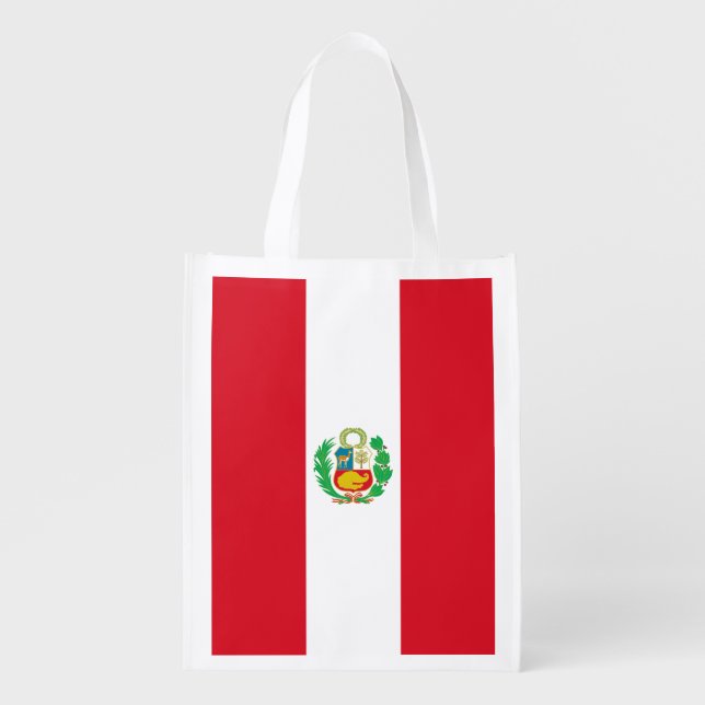 Peru Flag Grocery Bag (Front)