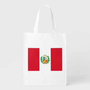 Peru Flag Grocery Bag