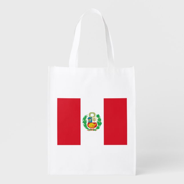 Peru Flag Grocery Bag (Front)