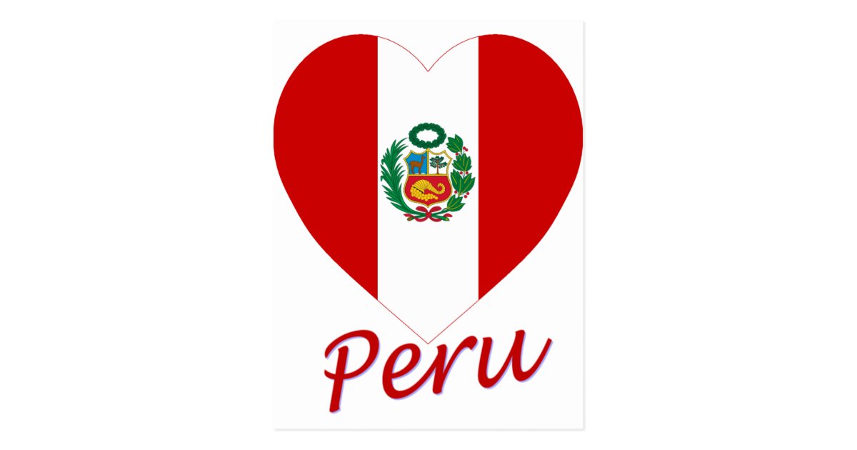 Peru Flag Heart Postcard | Zazzle.com