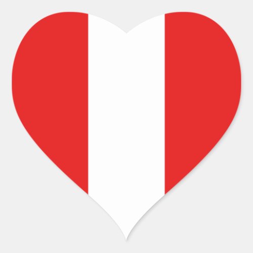Peru Flag Heart Sticker