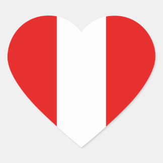 Peru Flag Heart Sticker