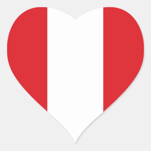 Peru Flag Heart Sticker