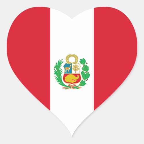 Peru Flag Heart Sticker