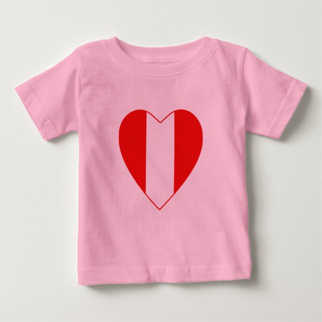 Peru Flag Heart T-Shirt (Front)