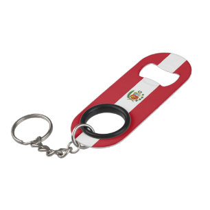 Peru flag keychain bottle opener
