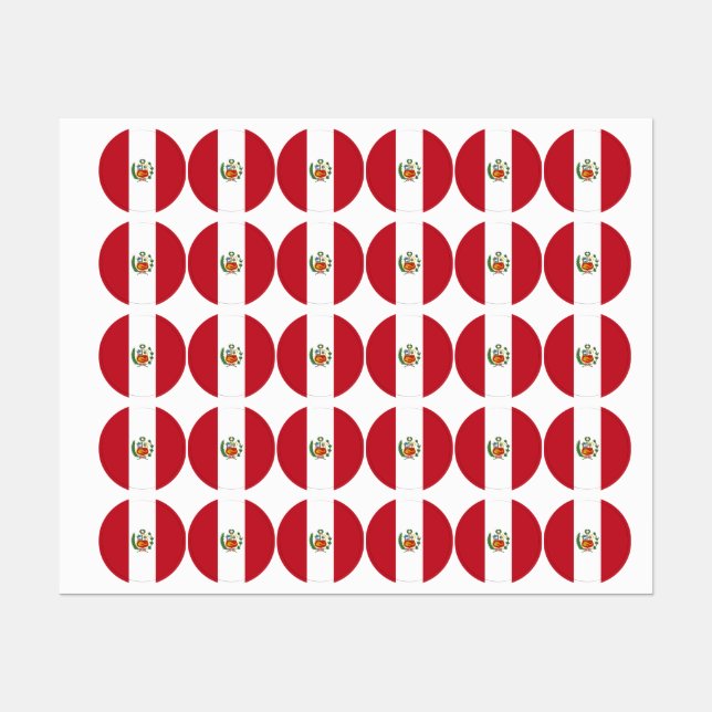 Peru flag labels (Sheet)