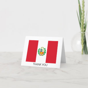 Peru Flag Letterpress Thank You Card